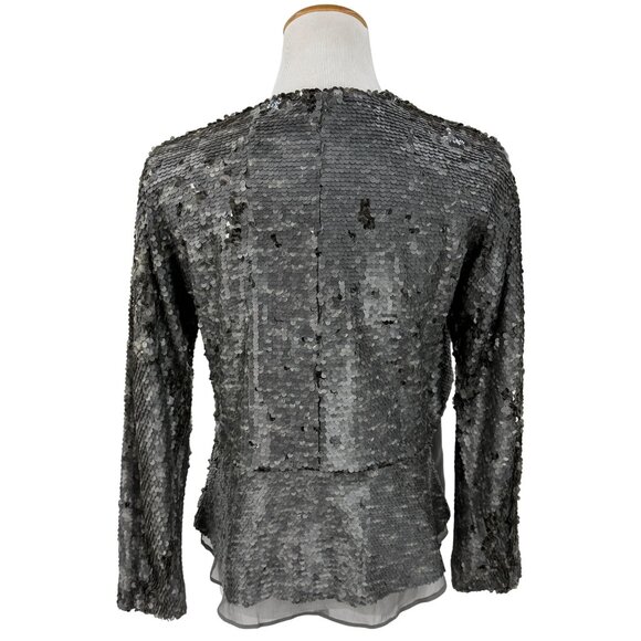 NWT Free People Draped Silver Gray Sequin Jacket | Mob Wife Glam Boho Streetwear - Picture 15 of 16